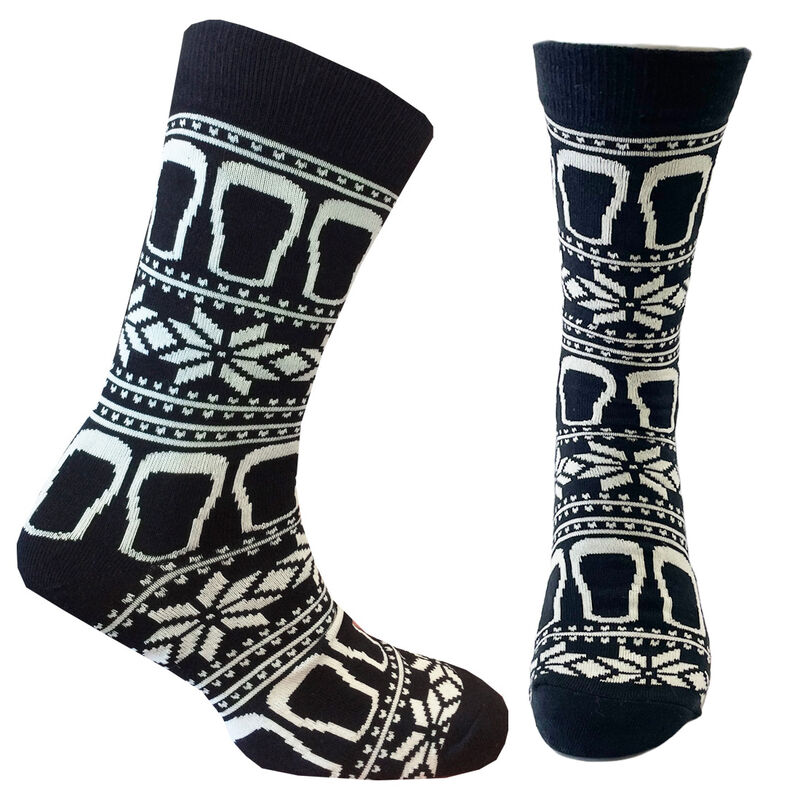 Guinness Christmas Black & Cream Pint Design Socks